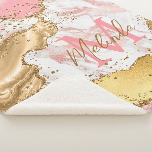 Agate: Gold und Rosa Sequins Sherpadecke (3/4)
