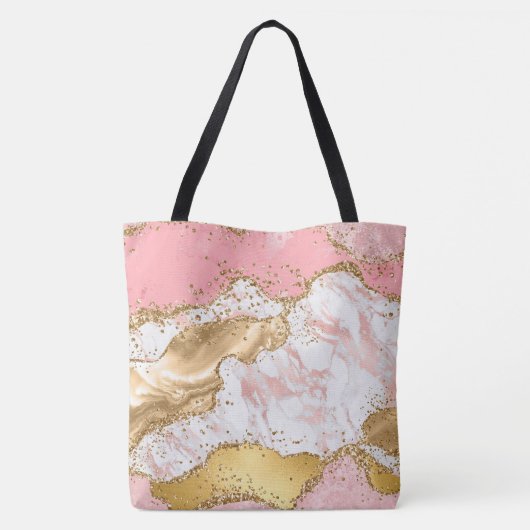 Agate: Gold und Rosa Sequins Tasche (Rückseite)