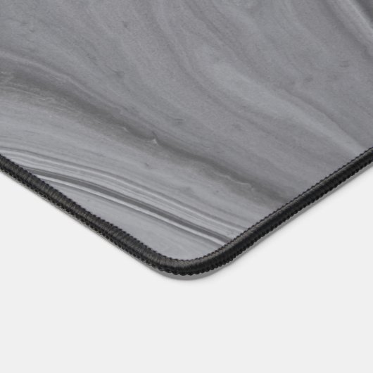 Agate Gray Marble Swirl Individuelle Name Letter Schreibtischunterlage (Ecke)