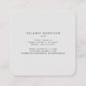 Agate Gray Silver Glitzer Luxury Rounded Corners Quadratische Visitenkarte (Rückseite)