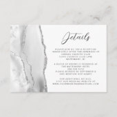 Agate Gray Silver Modern Script Wedding Details Begleitkarte (Vorderseite)