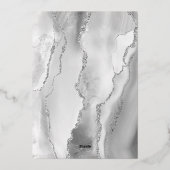 Agate Gray Silver Script Wedding Folieneinladung (Rückseite)