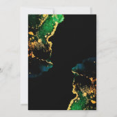 Agate Green Black Gold Ethereal Hochzeit Einladung (Rückseite)