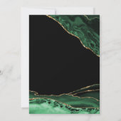 Agate Green Black Gold Retirement Party Einladung (Rückseite)