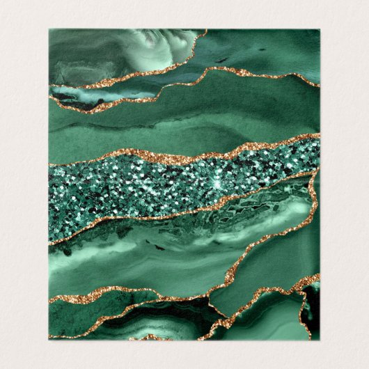 Agate Green Gold Emarald Birthday Card (Innenseite Aufgefaltet)