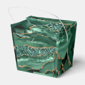 Agate Green Gold Emerald Individuelle Name Fevor B Geschenkschachtel (Rückseite)