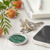 Agate Green Gold Emerald Individuelle Name Schlüss Schlüsselanhänger (Seite)