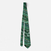 Agate Green Gold Emerald Neck Tie Krawatte (Rückseite)