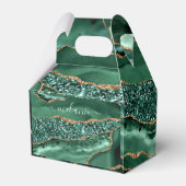 Agate Green Gold Glitzer Geode Marble Ihren Namen Geschenkschachtel (Vorderseite)