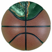 Agate Green Gold Glitzer Geode Marble Individuelle Basketball (Rechts)