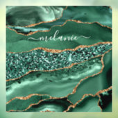 Agate Green Gold Glitzer Geode Marble Individuelle Fensteraufkleber (Blatt 3)