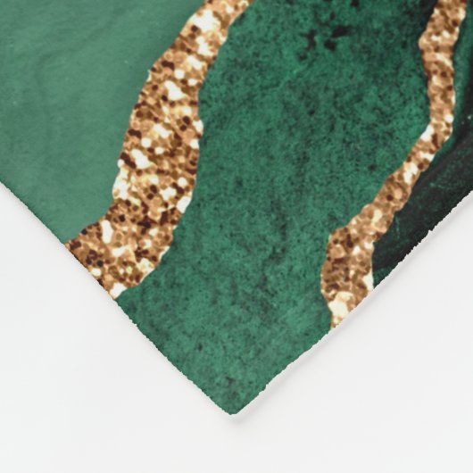 Agate Green Gold Glitzer Geode Marble Individuelle Fleecedecke (Ecke)