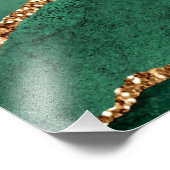 Agate Green Gold Glitzer Geode Marble Individuelle Fotodruck (Ecke)