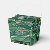 Agate Green Gold Glitzer Geode Marble Individuelle Geschenkschachtel (Vorderseite)