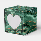 Agate Green Gold Glitzer Geode Marble Individuelle Geschenkschachtel (Vorderseite)