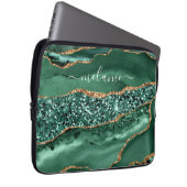 Agate Green Gold Glitzer Geode Marble Individuelle Laptopschutzhülle (Vorne Rechts)