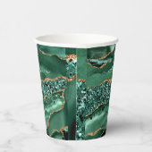Agate Green Gold Glitzer Geode Marble Individuelle Pappbecher (Rechts)