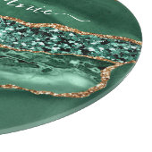 Agate Green Gold Glitzer Geode Marble Individuelle Schneidebrett (Ecke)