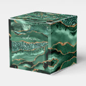 Agate Green Gold Glitzer Geode Marble mit Namen Geschenkschachtel (Vorderseite)