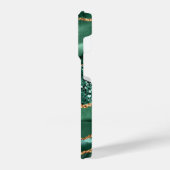Agate Green Gold Glitzer Ihr Name Marmor iPhone Hülle (Linke Seite)