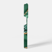 Agate Green Gold Glitzer Ihr Name Marmor iPhone Hülle (Rechte Seite)