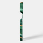 Agate Green Gold Glitzer Individuelle Name Marble iPhone Hülle (Rechte Seite)