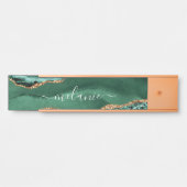 Agate Green Gold Glitzer Marble Add Name Türsignie Türschild (Vorderseite )