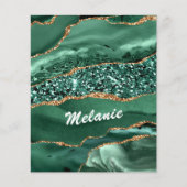 Agate Green Gold Glitzer Marble Flyer Ihr Name (Vorne)
