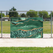 Agate Green Gold Glitzer Marble Individuelle Name  Banner (InSitu)