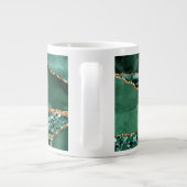 Agate Green Gold Glitzer Marble Tasse Individuelle (Rückseite)