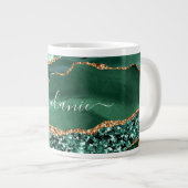 Agate Green Gold Glitzer Marble Tasse Individuelle (Vorderseite Rechts)
