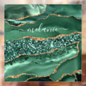 Agate Green Gold Glitzer Marmornamensklammer Fensteraufkleber (Blatt 2)