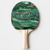 Agate Green Gold Glitzer Name Ping Pong Paddle hin Tischtennis Schläger (Vorderseite)