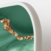 Agate Green Gold Sparkle Name Pickleball Paddle (Linke Seite)