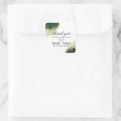 Agate Green & Gold Vielen Dank, dass Sie sich für Quadratischer Aufkleber (Tasche)