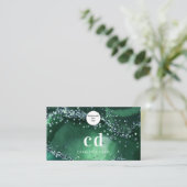 Agate Green Logo Monogramm Visitenkarte (Stehend Vorderseite)