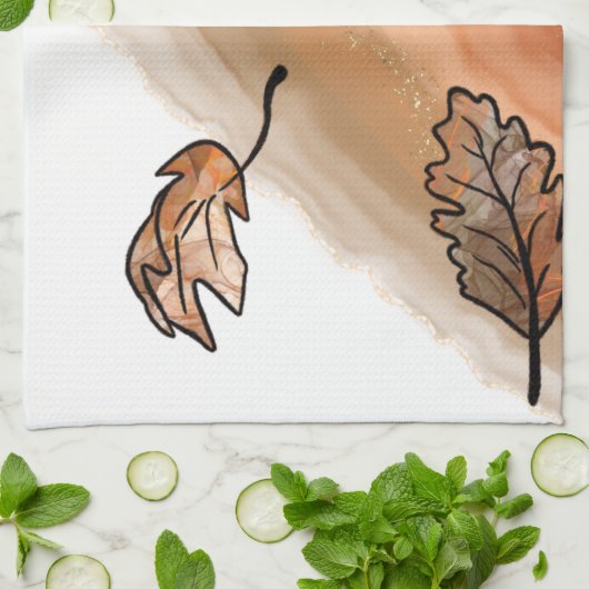 Agate Herbstlaubs Geschirrtuch (Gefaltet)
