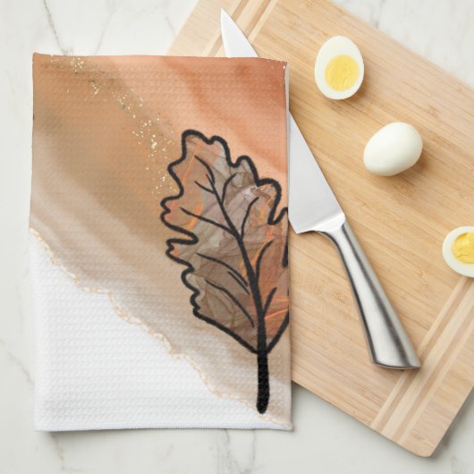 Agate Herbstlaubs Geschirrtuch (Viertel Falte)