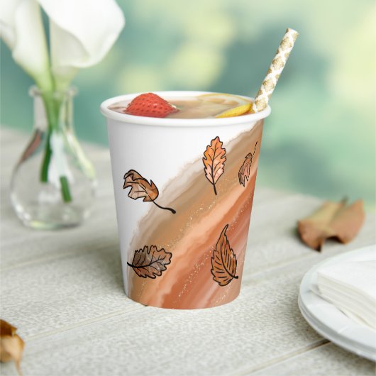 Agate Herbstlaubs Pappbecher (In Situ)