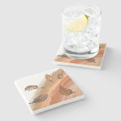 Agate Herbstlaubs Steinuntersetzer (Seitenansicht)