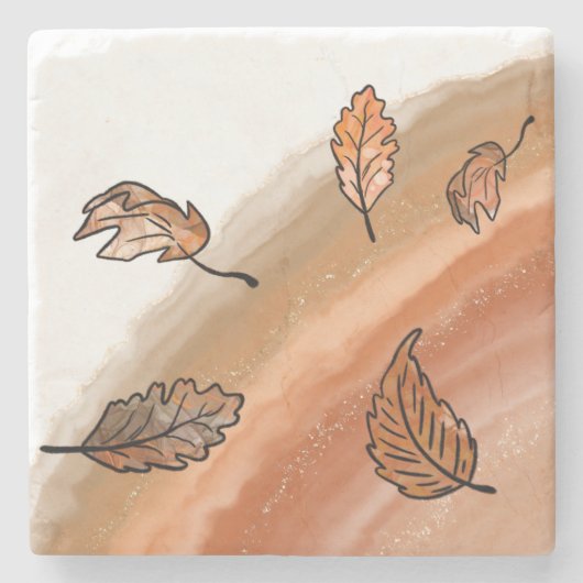 Agate Herbstlaubs Steinuntersetzer (Vorderseite)