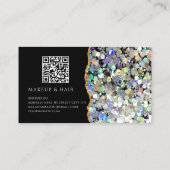 Agate Holographic Glitzer Makeup Artist QR Code Visitenkarte (Rückseite)