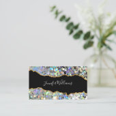 Agate Holographic Glitzer Makeup Artist QR Code Visitenkarte (Stehend Vorderseite)