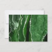 Agate Hunter Green Silver Wedding RSVP Karte (Rückseite)