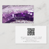 *~* Agate Lavender Lila Gold Glitzer AP66 QR Visitenkarte (Vorne/Hinten)