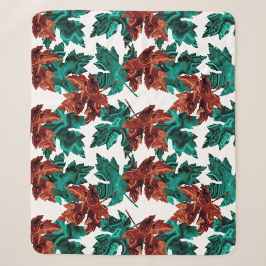 Agate Leaf Sherpa Blanket Spruce/Brown Sherpadecke (Vorderseite)