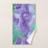 Agate Leopard Print Design Purple and Green Badhandtuch Set (Handtuch)