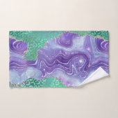 Agate Leopard Print Design Purple and Green Badhandtuch Set (Handtuch)