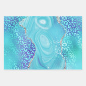 Agate Leopard Print with Glitter and Jewel-Tone Geschenkpapier Set (Vorderseite 3)
