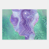 Agate Leopard Print with Glitter and Jewel-Tone Geschenkpapier Set (Vorderseite 2)